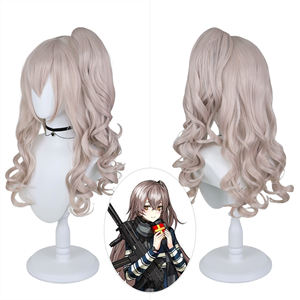 UMP45คอสเพลย์วิกผมยาวผมหยิกสีเทาอ่อน, วิกผมอะนิเมะตัวละครตัวละครตัวละครทนความร้อน - Product Image 1