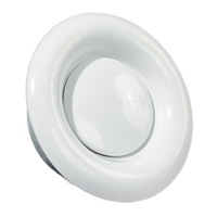 Vanne à disque en acier inoxydable blanc de 100mm diffuseur d'aération de plafond rond ajusté dans le sens des aiguilles d'une montre pour climatiseur HVAC