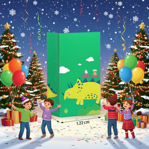 Dinosaur Themed <b>Paper</b> Gift Bags 22cm <b>Birthday</b> Party Favors For Kids Age 2-4 Years 12 Packs - Product Image 2