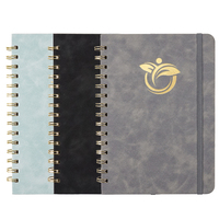 Carnet à spirales avec couverture en cuir A4 et stylo - 100 feuilles de papier kraft en tissu transparent à fleurs