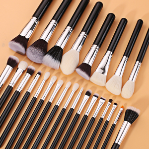 Beaili — ensemble de pinceaux de maquillage, en poil de chèvre/poney, noir, sans LOGO, personnalisé, 25 pièces, livraison gratuite - Product Image 2
