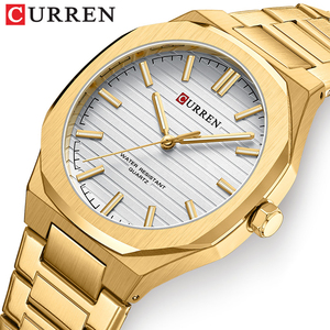CURREN Montre <span class=keywords><strong>pour</strong></span> <span class=keywords><strong>homme</strong></span> de marque de luxe, étanche, sport, horloge en acier inoxydable, montre-bracelet tendance à quartz, cadeau 8456 - Product Image 4
