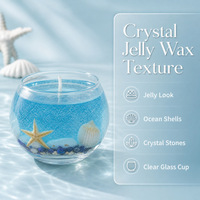 Bougie parfumée en cire de gelée, coquillage, perle, cristal, forme ovale, gravée au laser, tendance mode, décorations d'ambiance intérieure