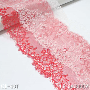 Gran oferta, tela de encaje bordado de pestañas de 17,5 cm, tela de encaje de tul de encaje inelástico para vestido - Product Image 1
