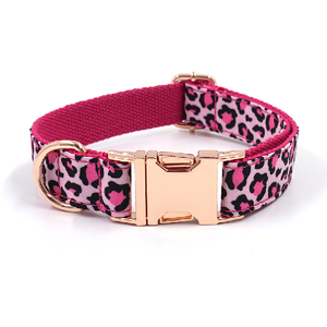 Pajarita para perro de estilo princesa, lazo rosa con estampado de leopardo, collar para mascota, correa, lazos - Product Image 3