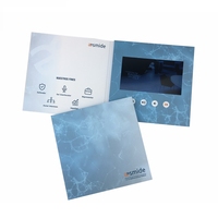 Brochure d'entreprise vidéo numérique à couverture rigide innovante de 7 pouces Carte de voeux vidéo LCD faite à la main Matériel en papier Nouvelles idées