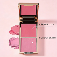 Palette de fard à joues 2-en-1 de luxe dorée, 12 couleurs, crème et poudre, étiquette privée, végétalienne, personnalisable, bronzer, résistante à l'eau, vente chaude