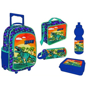 Rolling <strong>Backpack</strong> <strong>17</strong> Inch With Lunch Bag Wheeled Dinosaur Camouflage <strong>5</strong> in 1 School Trolley <strong>Backpack</strong> - Product Image 1