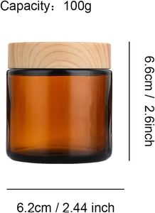 Frascos de Almacenamiento de Crema para Ojos y Polvos Sueltos, de PET Transparente, Ámbar o Negro Mate, con Tapa de Bambú, Ecológicos y de Lujo, de 50ml-250ml - Product Image 3