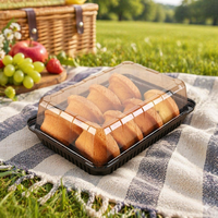 Boîte à pâtisserie, desserts et gâteaux en plastique PET jetable, transparente, écologique, avec couvercle transparent, vente en gros du fabricant