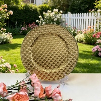Assiettes de présentation de luxe tressées dorées, style vintage européen, polyvalentes, pour la décoration de table et comme plateau à fruits et snacks pour mariage