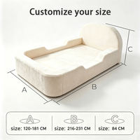Canapé-lit pour enfants de taille double, certifié Oeko-Tex, design moderne, rembourré, structure robuste, pour chambre à coucher ou salon, emballage compressé