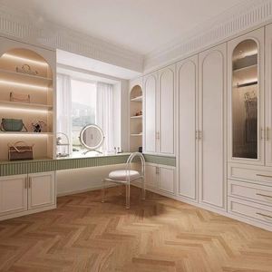 ชุดตู้ครัวนำเข้าทันสมัย ครบชุด ประตูกระจก ท็อปหินอ่อน พร้อมโซลูชั่นจัดเก็บสำหรับห้องครัวแบบไอส์แลนด์ ปรับปรุงบ้าน - Product Image 1