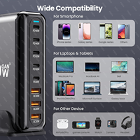 Cargador de 600W con 5 Puertos USB-C y 3 Puertos USB-A, PD140W, Bloque de Carga GaN III, Estación de Carga Rápida de 8 Puertos, Hub PD 3.1, Adaptador de Cargador para Portátil de 140W