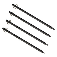 Piquets de tente triangulaires en aluminium personnalisés en usine avec crochet, légers et résistants au vent, lot de 4