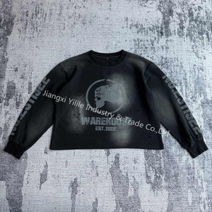 เสื้อสเวตเชิ้ตแขนยาว TS3732 รุ่นคัสตอม ผ้าฝ้าย 100% สไตล์สตรีทแวร์ แต่งลายวอฟเฟิล ทรงหลวม สีซีดจางแบบซันเฟด สำหรับผู้ชาย - Product Image 5