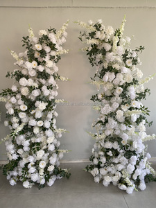 L101 seda falsa curva <span class=keywords><strong>rota</strong></span> rosas artificiales <span class=keywords><strong>flores</strong></span> Floral cuerno arco para boda fiesta evento entrada decoración de fondo - Product Image 3