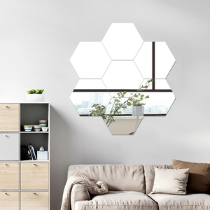 Acrylic Hexagonal Self Hanger 20cm 30 Cm 10x10mm 10PCS Reflective Self-Adhesive Miroir Mural Home Wall Decor Adhesive Sticker