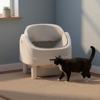 Bac à litière automatique pour chat de petite taille amélioré, double commande par application, pour plusieurs chats