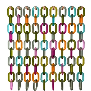 Chaîne de maillons en résine colorée classique, tendance, de forme ronde, faite à la main, éléments décoratifs pour objets d'art de collection - Product Image 6