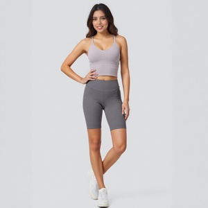 เสื้อกล้ามผู้หญิงสไตล์ยุโรปอเมริกัน ผ้าสองด้านเนื้อนุ่ม เซ็กซี่ สายเดี่ยวแบบสปอร์ตบรา สัมผัสนุ่มสบาย เหมาะสำหรับโยคะและฟิตเนส - Product Image 3