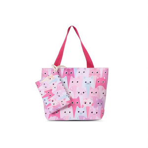 Bolsa de playa para niños con estampado digital de gatitos, 31x32x8 cm, con correa - Product Image 1