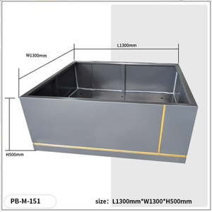Moderne rechteckige Gartenkübel für den Außenbereich, lange Metallpflanzgefäße mit verzinktem Stahlrandgeländer für Blumenkästen und Pflanzgefäße zu Hause - Product Image 4