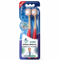 Ensemble de brosses à dents ergonomiques colorées tendance sans BPA avec poils en PBT pour les soins dentaires à domicile en famille