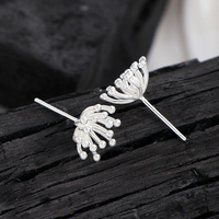 Anting VIANRLA Perak Sterling 925 Perhiasan Anting Bunga 3D Gaya Fashion Grosir