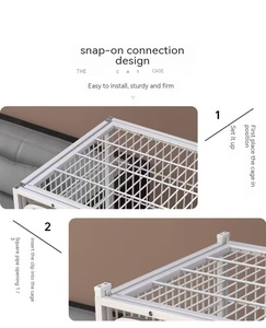 כלוב חתולים גדול ועגול מברזל, בית מחסה ווילה לחתלתולים, חתולים בוגרים וחתולים משומשים עם מגש פלסטיק - Product Image 6