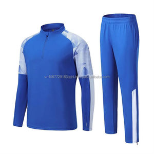 Conjunto de Pantalones Largos de Fútbol para Otoño/Invierno, Traje de Entrenamiento Deportivo Informal, con Media Cremallera, Logotipo Personalizable - Product Image 2