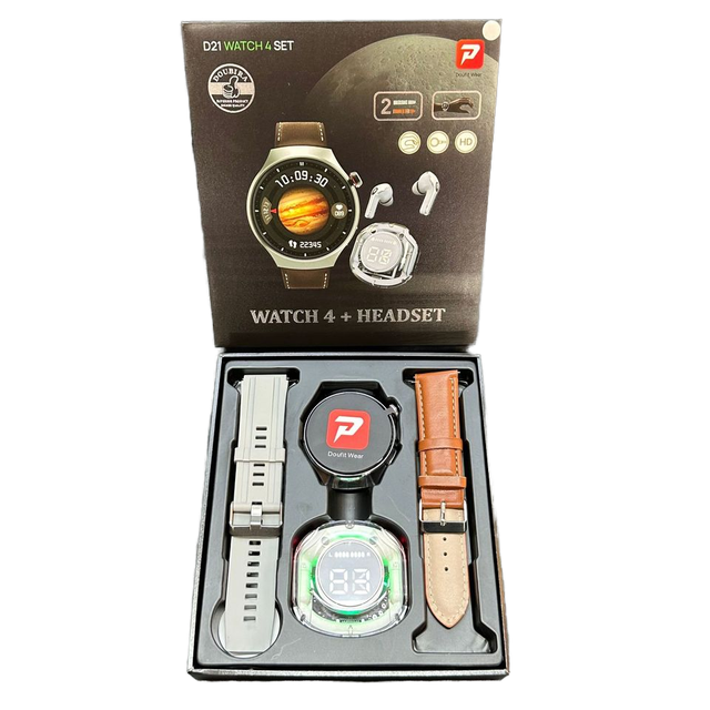 D21 Watch4 Smart for Bluetooth Watch Dual Strap Multi-Function Headphone Set Android Operating Reloj Inteligente