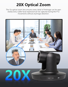 Caméra IP de visioconférence PTZ 4K 8MP avec suivi automatique IA, zoom optique 20x, diffusion en direct NDI, SDI, HDMI, 4K 30FPS, optique 20x - Product Image 5