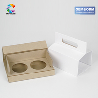 Boîte à cupcakes en papier kraft personnalisée pour pâtisserie, dessert, biscuits, emballage à emporter, boîte avec poignée, boîte d'emballage