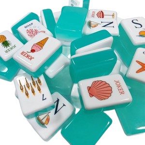 Nouvelles Tuiles de Mahjong Américaines en Plastique Translucide Vert Gelée 2026, Peintes à la Main, Aspect Verre, Emballage Écologique de Luxe - Product Image 1