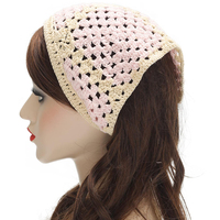Triangulo Con Banda Cabeza Crochet Colorido Patrón lindo Turbante Bandana Pañuelo para el cabello Tie Back Head Wrap Hairbands