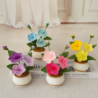 Plante en pot de lys calla crochetée à la main, fil à broder de qualité supérieure, fleur artificielle, cadeau de déménagement, décoration intérieure, ornement de fête