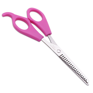 Ciseaux de coiffure, ciseaux à effiler, manche rose, en acier inoxydable, pour la coupe de cheveux et la coupe des franges, usage domestique et beauté - Product Image 3