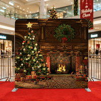 Cadre d'affichage pour salon professionnel avec toile de fond en tissu tendu personnalisée sur le thème de Noël et de l'hiver pour la décoration intérieure des magasins de détail