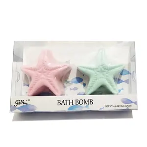 starfish shape bath bombs in PVC box bath gift set for kids