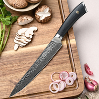 Couteau à découper en acier Damas VG10 de 8 pouces, couteau à découper la viande avec manche en bois Pakka, couteau de cuisine professionnel