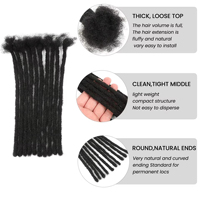 Extensions de Cheveux Naturels Humains pour Tresses, Vente en Gros, 100% Cheveux Humains, Extensions de Dreadlocks Rasta, Extensions de Locs en Cheveux Humains