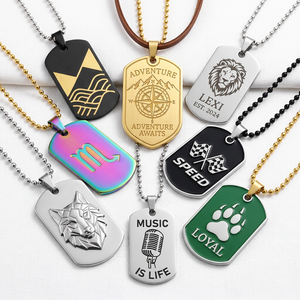 Personalized Custom logo Number Id <b>Tag</b> Metal 3d Matte Nickel Plated Blank Zinc Alloy Enamel <b>Dog</b> <b>Tag</b> <b>for</b> <b>Men</b> with Chain - Product Image 1