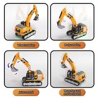 Mini camion excavateur RC à 12 canaux à l'échelle 1/64, jouet télécommandé haute performance 2,4 G pour enfants de 6 à 12 ans, prêt à l'emploi, portée de 20 m