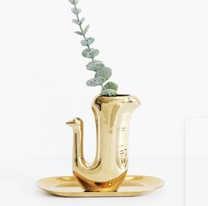 Decorazione artistica scultura in resina animale carino oro - Product Image 2