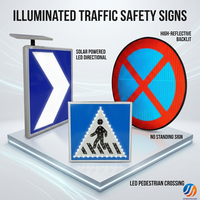 Panneau de signalisation routière lumineux entièrement transparent à LED, rétroéclairé, pour la sécurité routière
