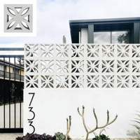 Brique de façade florale décorative, écran en béton blanc creux pour la confidentialité du jardin et du patio