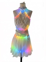 Gilet à franges à paillettes lumineuses pour femme, veste ajustée scintillante, cardigan brillant, hauts scintillants, tenue de cowgirl pour soirée disco
