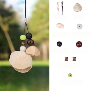 Wholesale Natural Fruit Shell Beaded Keychain Pendant Ethnic Handwoven Rope Bag Accessories DIY Handicraft <b>Wind</b> <b>Chime</b> Kit - Product Image 5