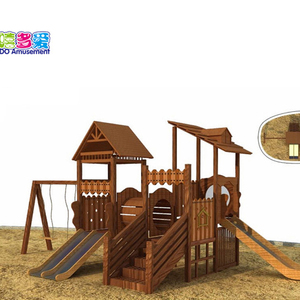 Wooden Playhouse Climbing Frame Swing Set